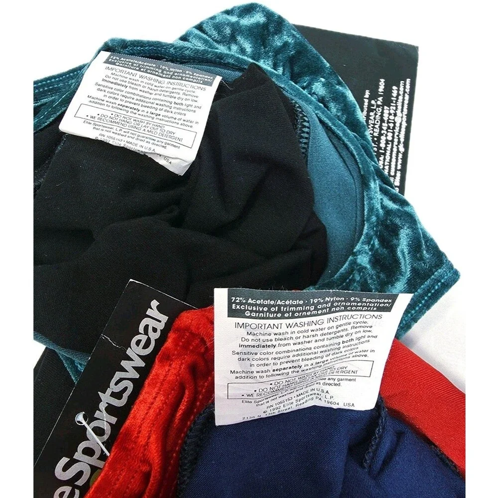GK Elite Girls Youth 2-pack Cotton Velvet Colorblock Leotards Size CXS Child XS